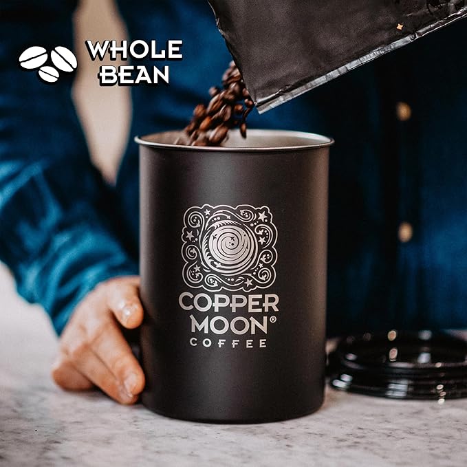 Copper Moon Whole Bean Coffee, Medium Roast, Swiss Water Organic Decaffeinated Blend, 2 Lb