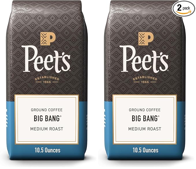 Peet's Coffee, Medium Roast Ground Coffee - Big Bang 10.5 Ounce Bag (Pack of 2)