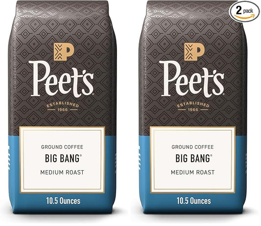 Peet's Coffee, Medium Roast Ground Coffee - Big Bang 10.5 Ounce Bag (Pack of 2)