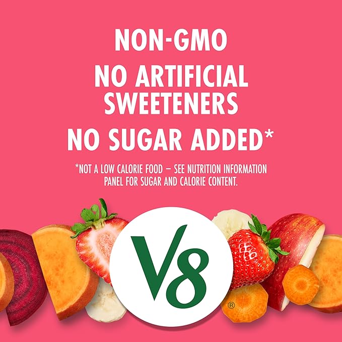 V8 Strawberry Banana 100% Fruit and Vegetable Juice, 8 fl oz Can (6 Pack)