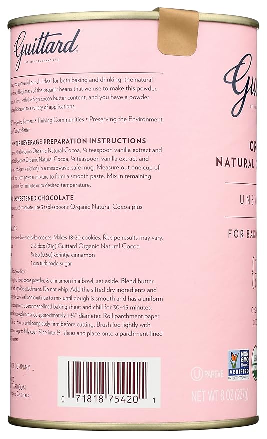 GUITTARD Organic Cocoa Powder, 8 OZ