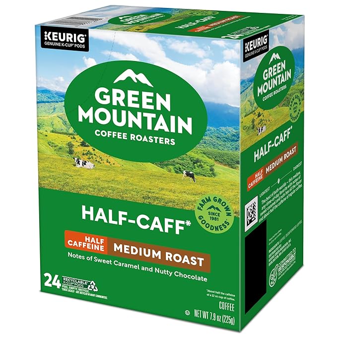 Green Mountain Coffee Roasters Half Caff Coffee, Keurig Single-Serve K-Cup pods, Medium Roast, 96 Count