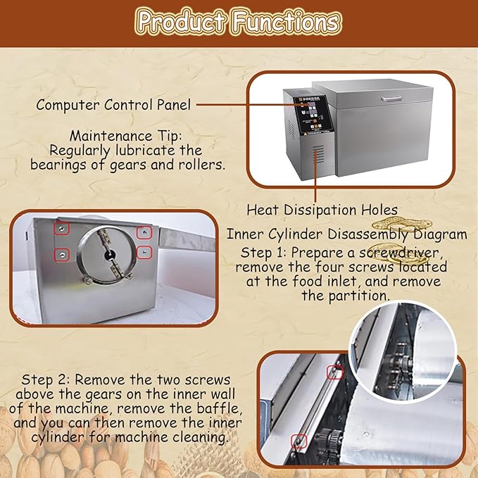 Commercial Chestnut Roasting Machine, Coffee Roaster Machine Industrial Commercial, Coffee Bean Roaster, Electric Nut Roaster, Uniform Roasting Type10