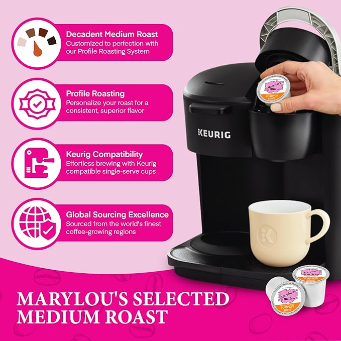 Marylou's Marylou’s Coffee – Pumpkin Spice Flavored Gourmet Coffee – Single Serve Coffee Pods, Compatible with Keurig Brewers – 12 Pods