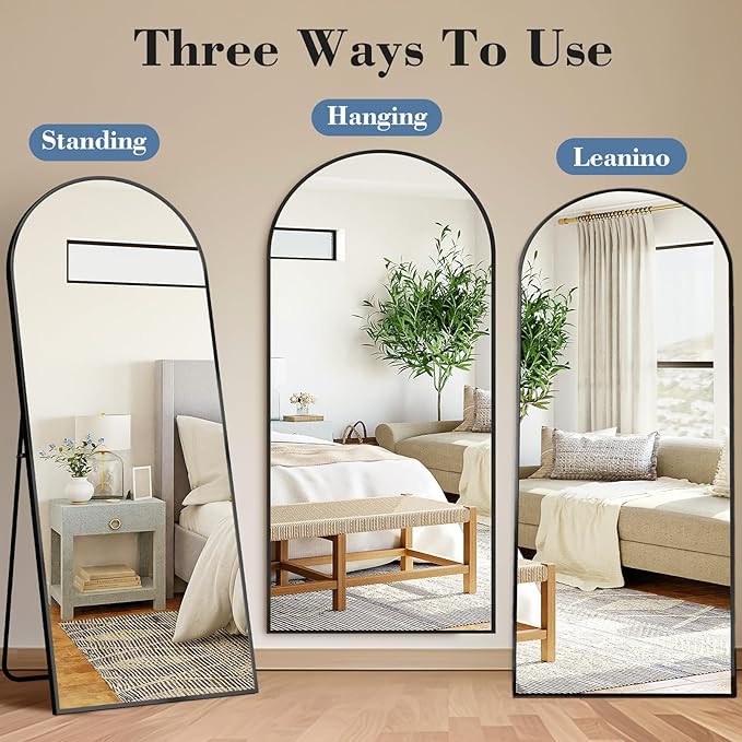 NEWBULIG Full Length Mirror, Upgraded Body Wall Mirrors with Shatter-Proof Glass, Floor Standing Mirror, Home Wall Decor