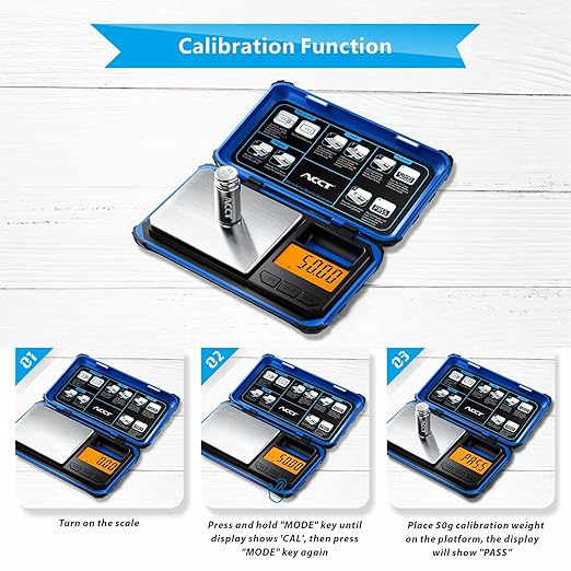 ACCT Precision Pocket Scale, 200gx0.01g Jewelry gram Scale, Digital Food Scale with LCD Display, one-Click Conversion 6 Units, Mini Scale for Kitchen/Powder/Coffee/Coins(Battery Included)