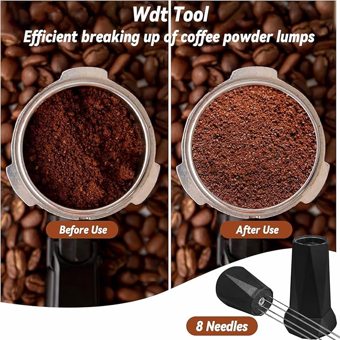 Espresso Tamper Calibrated Spring Loaded Coffee Tamper with Silicone Mat,Stainless Steel Base Espresso Tools - Tamper for Espresso Machine,Espresso Accessories (58mm Set)