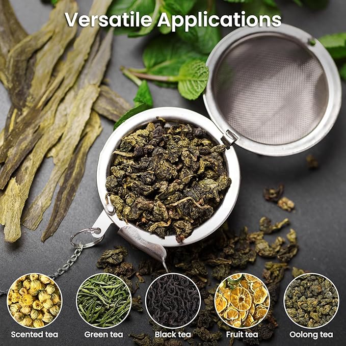 10 Pcs Mesh Tea Infuser,Stainless Steel Tea Ball Filters with Honey Bee Pendant Handmade Tea Steeper Strainer Tea Diffuser with Bee Charms for Loose Leaf Tea