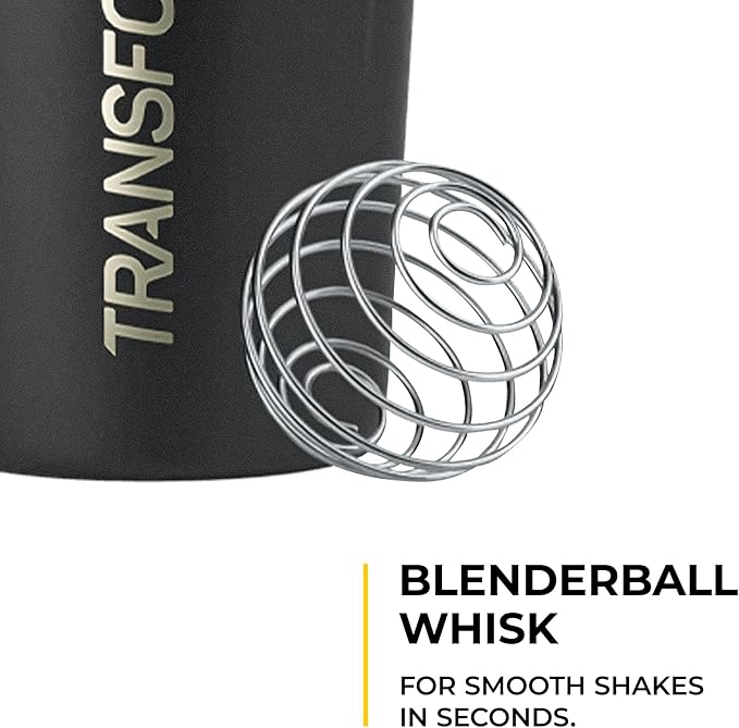 Transformation Performance Shaker BlenderBottle® | Double Insulated, Leak Proof & BPA Free | Perfect for Protein Shakes/Powder Mix | 24 Oz with Steel Whisk Ball (1)