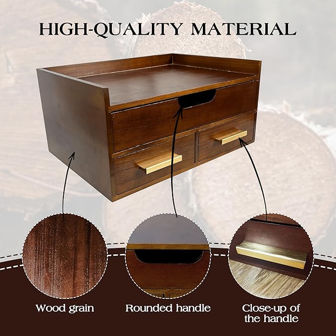 Wooden Coffee Pod Storage Drawer，K Cup Holder Compatible with Vertuo Capsules and Original Coffee Pods,35 Capacity K Cup Coffee Maker Machine Stand for Coffee Station Home Office and Kitchen