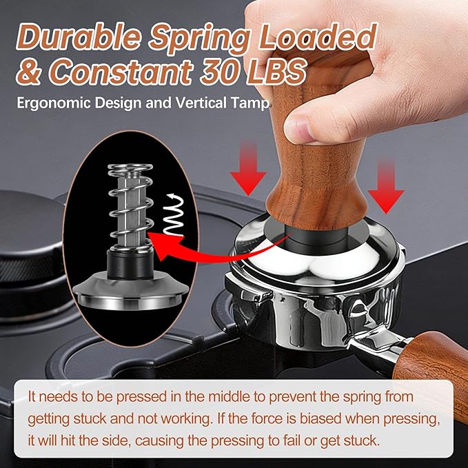 53mm Espresso Accessories Kit Spring Loaded Calibrated Espresso Tamper Espresso Tamping Mat Wdt Tool Dosing Funnel Set Coffee Tamper Espresso Machine Accessories for 53 mm Portafilter Barista Tool