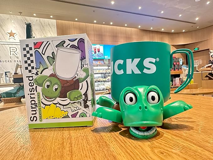 JOD® Turtle Cup Holder,Turtle Coaster with Funny Expression, 3 PCs Cup Holder with Liftable Limbs & Expressive Face for Turtles,Tortoise Lover Gag Gifts Home Decor(3pc-Green Blue Pink)