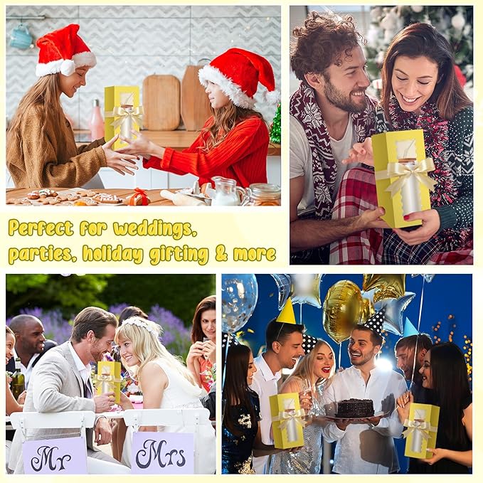 Windyun 100 Pcs Tumbler Gift Boxes for Sublimation Glass Exhibition Boxes Transparent for 12oz 16oz 20oz Shipping Cup Exhibition Packaging for Jars Mug Can Party Supplies(Yellow)