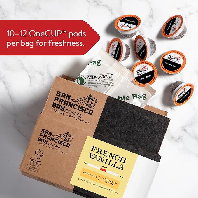 SAN FRANCISCO BAY SF Bay Coffee Pods, K Cup Compatible including Keurig 2.0 French, French Vanilla, 80 Count