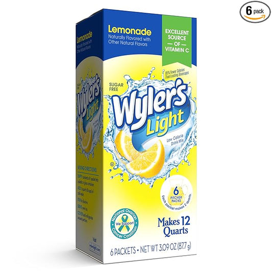 Wyler's Light Pitcher Packs, Water Drink Mix, Lemonade,6 Pitcher Packets