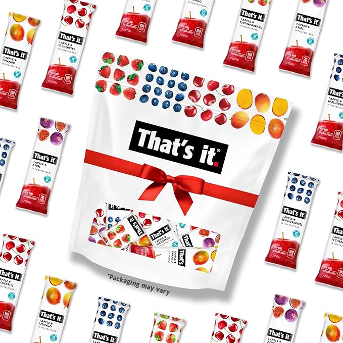 That’s it. Fruit Bars Variety Pack (20 Pack) | 100% Natural Fruit Snacks, Gluten-Free, Vegan & Low Carb | Healthy Snack Bars – Strawberry, Mango, Blueberry, Cherry & Fig