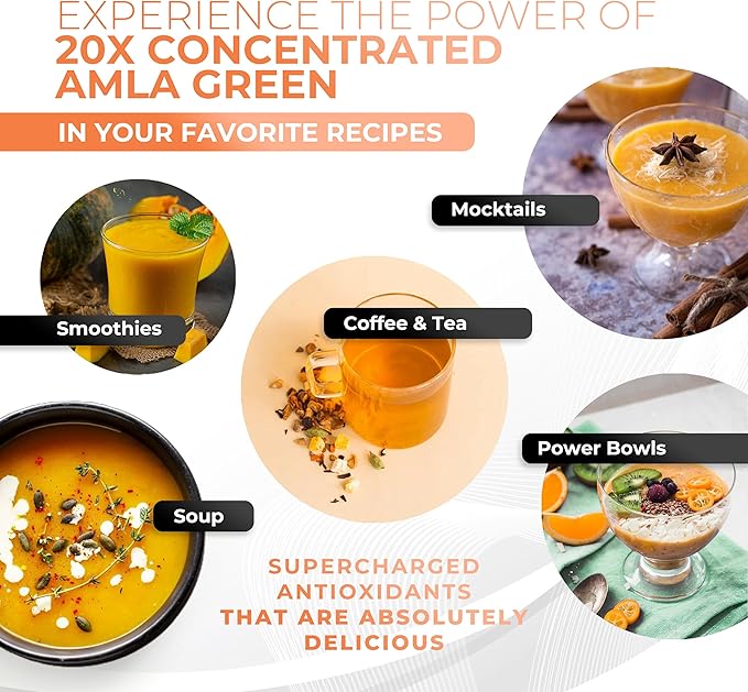 Amla Powder Superfood Supplement with Pumpkin Spice, 20x Ultra Concentrated Amla, Made with Cinnamon, Ginger, Nutmeg, Cloves, Allspice, Cardamom, Indian Gooseberries, Pumpkin Spice, 90 Servings