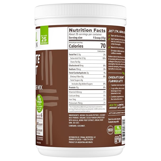 Primal Kitchen Collagen Fuel Chocolate Coconut, 15 oz