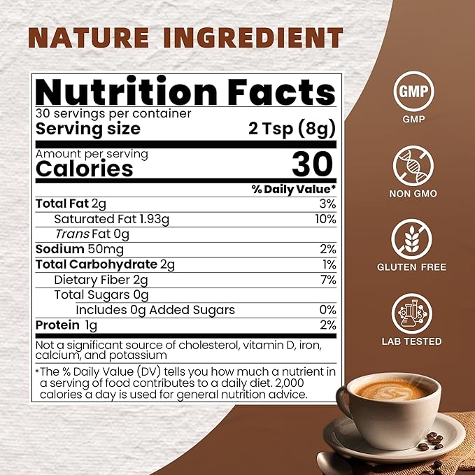 Mushroom Coffee with Cocoa Powder, 10 in 1 Mushroom Blend Instant Powder, Coconut & MCT | Focus, Energy, Immunity | Sugar Free, Vegan, Gluten-Free, Non-GMO | 30 Servings, 8.5 Oz
