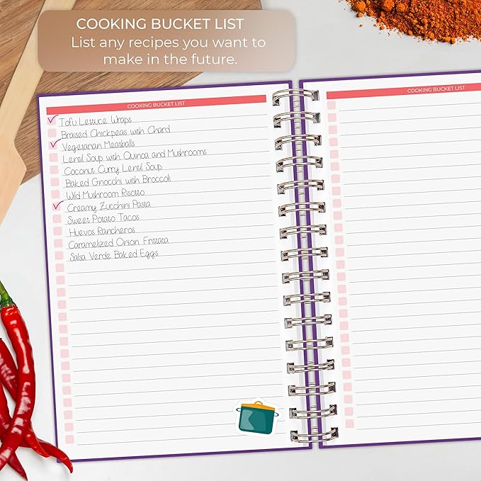 Clever Fox Recipe Book Spiral – Make Your Own Family Cookbook – Blank Recipe Notebook Organizer – Empty Cooking Journal to Write In Recipes – Medium Size, 6.3”x8.3”, Hardcover (Purple)