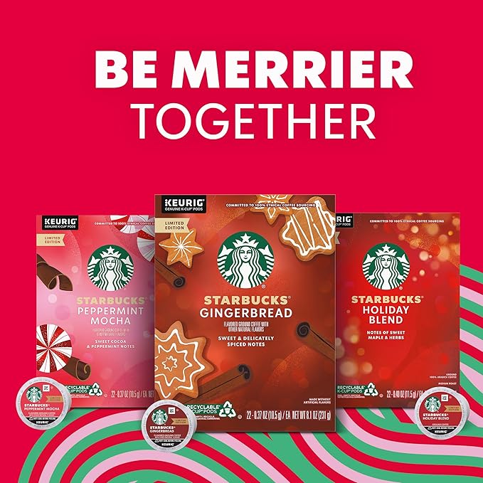 Starbucks Flavored K-Cup Coffee Pods — Peppermint Mocha for Keurig Brewers — 1 box (10 pods)