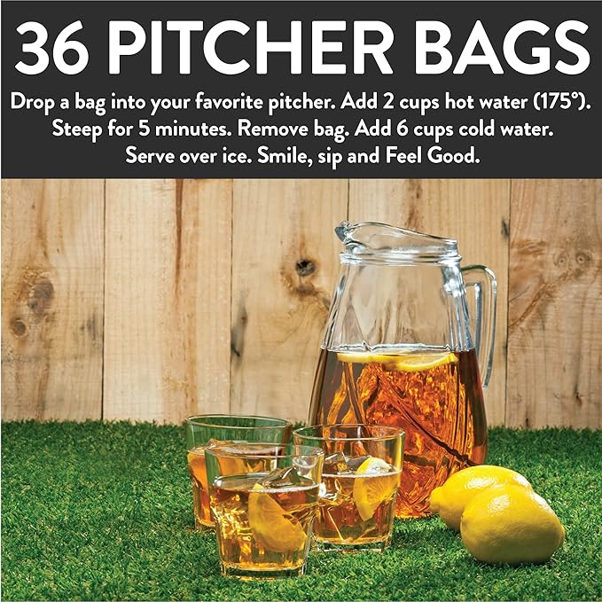FGO Organic Green Iced Tea, 36 Eco-Conscious Pitcher Sized Tea Bags, Packaging May Vary (Pack of 1)