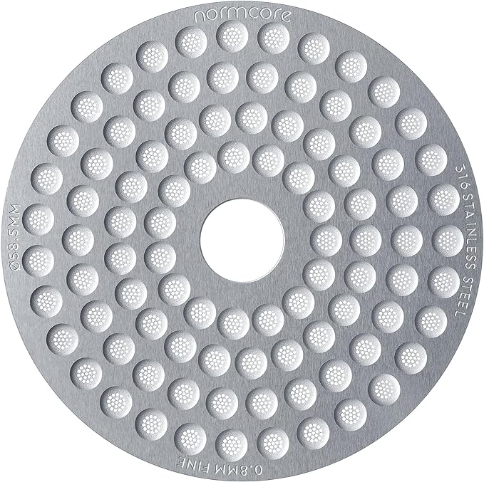 Normcore 58.5mm Espresso Puck Screen with Round Hole, Ultra-Slim 0.8mm Thickness Coffee Filter, 316 Stainless Steel Reusable Coffee Ground Filter Suitable for La Marzocco/Gaggia