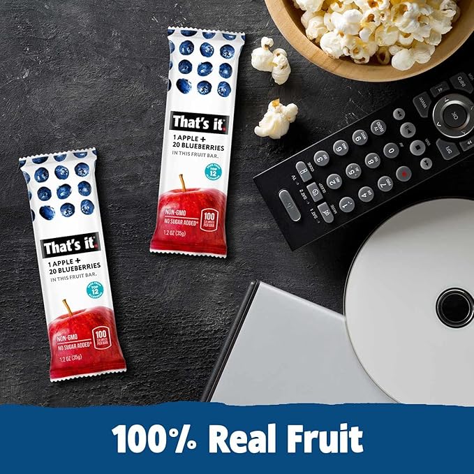 That’s it. Fruit Bars Variety Pack (20 Pack) | 100% Natural Fruit Snacks, Gluten-Free, Vegan & Low Carb | Healthy Snack Bars – Strawberry, Mango, Blueberry, Cherry & Fig