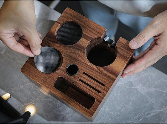 54mm Breville Espresso Machine Accessories Kit – Walnut Bottomless Portafilter, Spring Loaded Calibrated Tamper, Distribution Tool, Tamping Station & Espresso Scale with Timer