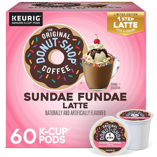 The Original Donut Shop Sundae Fundae One-Step Latte, Keurig Single Serve K-Cup Pods, 60 Count (6 Packs of 10)