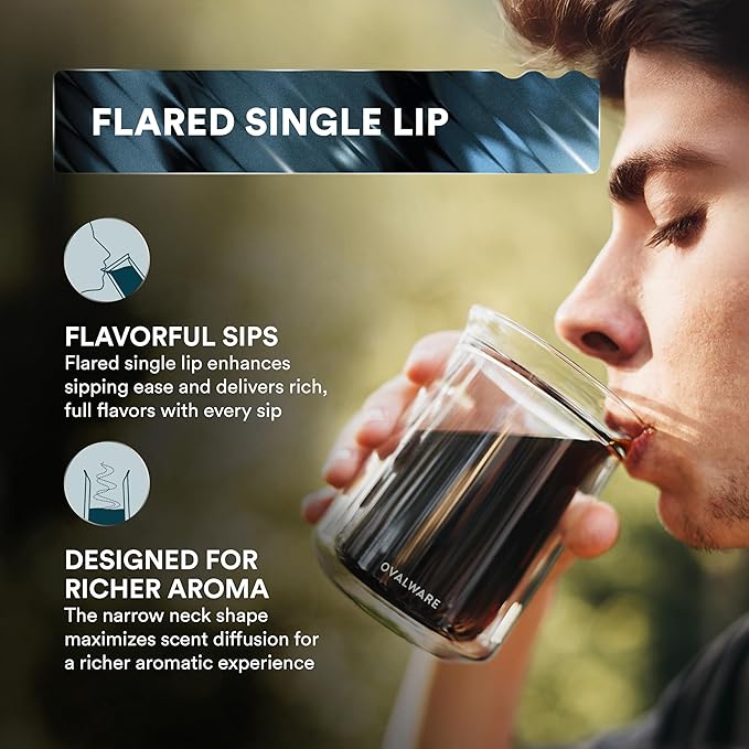 Airtight Cold Brew Iced Coffee Maker 1.0L with Double Wall Single Lip Insulated Glass Cup