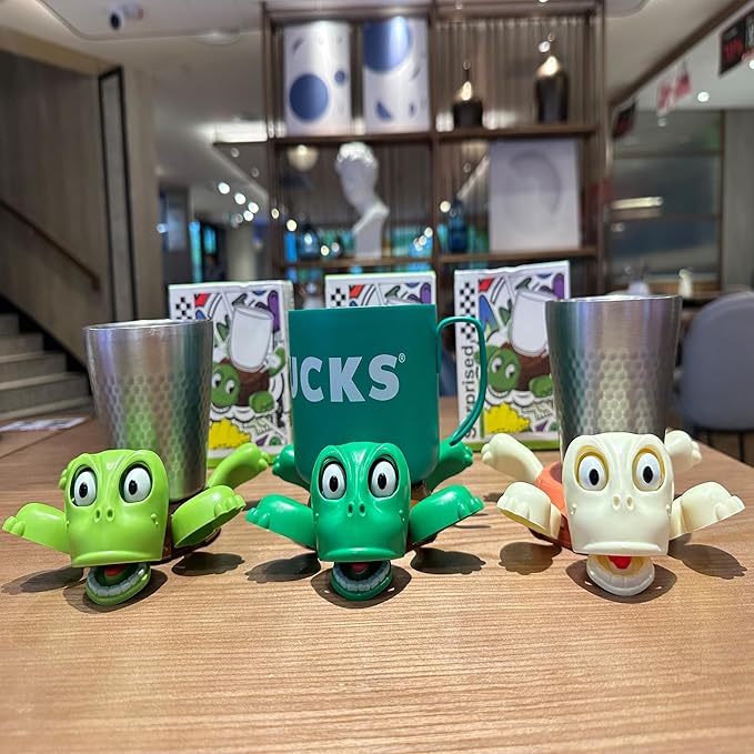 JOD® Turtle Cup Holder,Turtle Coaster with Funny Expression, 3 PCs Cup Holder with Liftable Limbs & Expressive Face for Turtles,Tortoise Lover Gag Gifts Home Decor(3pc-Light Green Green Pink)