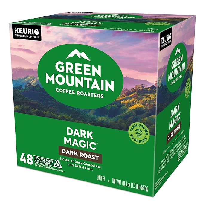 Green Mountain Coffee Roasters Dark Magic, Single-Serve Keurig K-Cup Pods, Dark Roast Coffee Pods, 48 Count (2 Packs of 24)