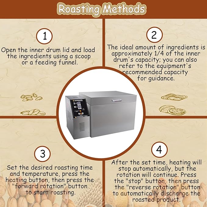 Commercial Chestnut Roasting Machine, Coffee Roaster Machine Industrial Commercial, Coffee Bean Roaster, Electric Nut Roaster, Uniform Roasting Type10