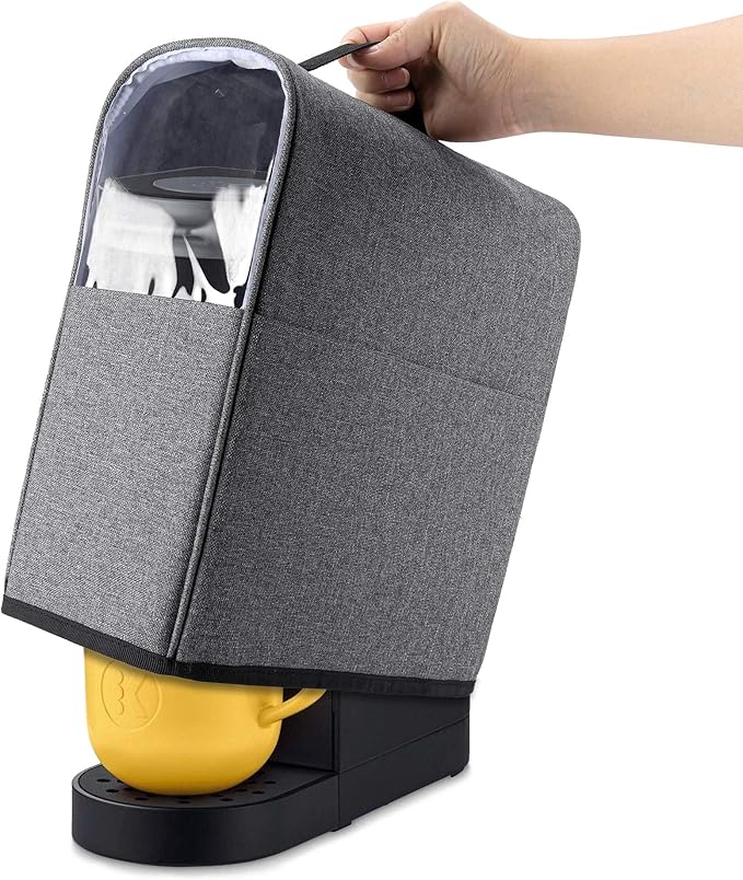 CURMIO Coffee Maker Dust Cover Compatible for Keurig K-Mini and K-Mini Plus, Coffee Making Machine Cover with Pockets for K Cup, Cover Only