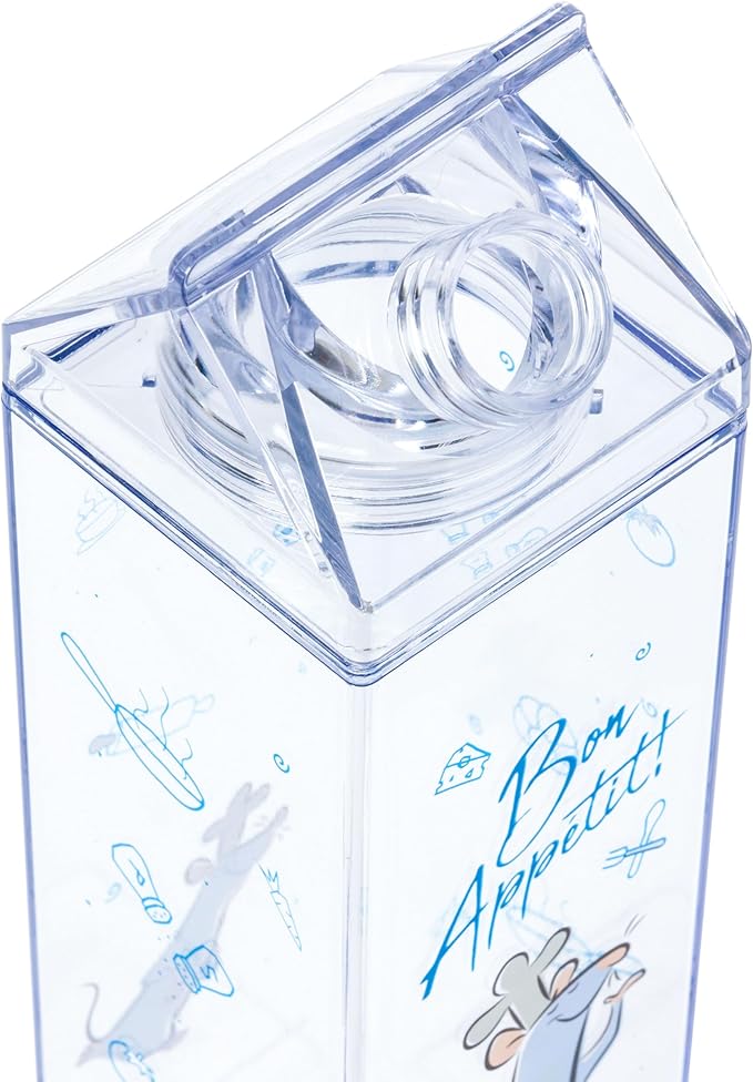 Silver Buffalo Disney Pixar Ratatouille “Bon Appetit” Plastic Milk Carton Bottle Featuring Remy, 16.2 Ounces