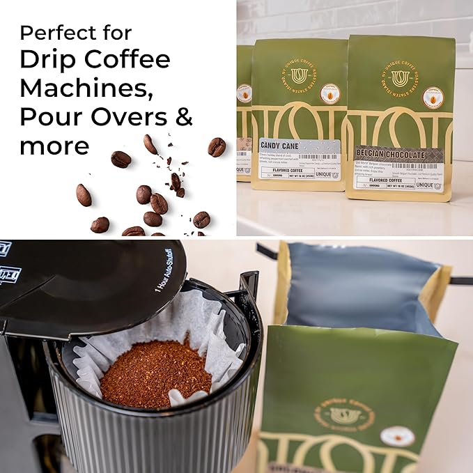 Smooth 'Belgian Chocolate' Flavored Ground Coffee, 1 LB (16 oz) bag, Medium Roast, 100% Arabica Premium Quality Flavor