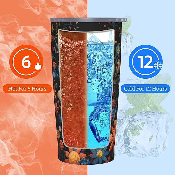 Cat Tumbler with Lid and Straw 20oz Coffee Tumblers Leakproof Stainless Steel Travel Mug Vacuum Insulated Cup for Iced and Hot