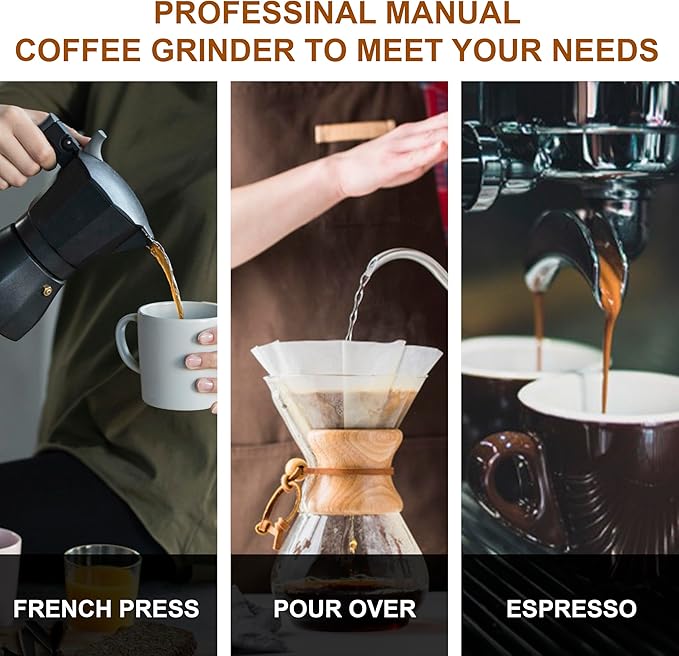 NewlukPro M6 Manual Coffee Grinder,Capacity 25g,Hand Coffee Grinder with Aluminum Body,Sharp Hexagonal Grinding Burr Core,Portable Manual Coffee Bean Grinder for Pour Over French Press Espresso