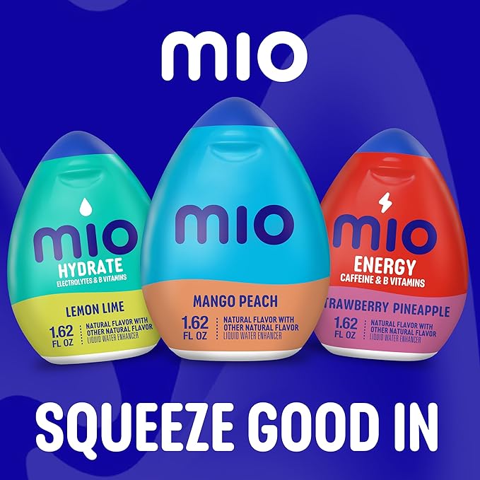 MiO Liquid Water Enhancer - makes 24 servings + Vitamins, 1.62 oz each, (Mango Peach, Pack of 2)