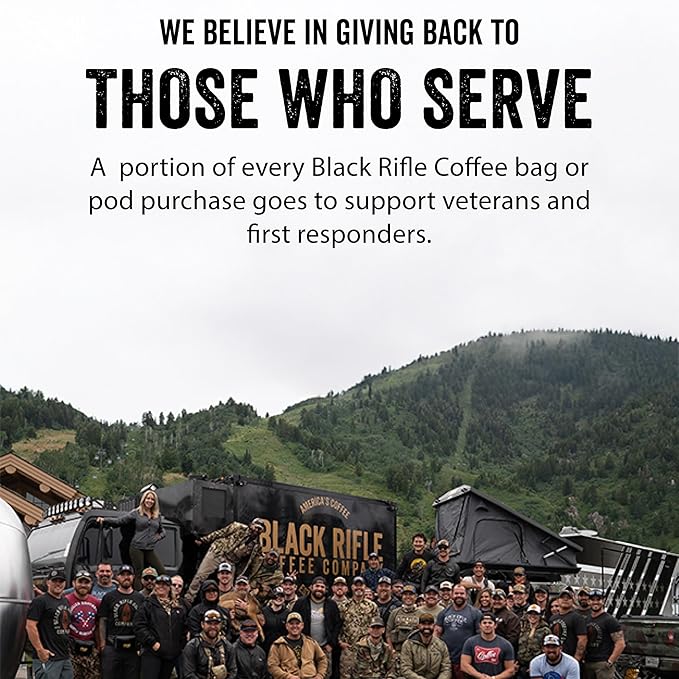 Black Rifle Coffee Company Gunship Roast, 12oz Bag, Whole Bean Light Roast - Roasted Blend Made from Arabica Beans - Colombian & Brazilian Beans - Veteran Founded & American Made