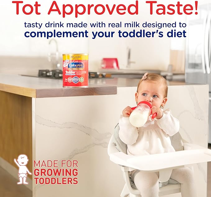 Enfagrow NeuroPro Toddler Nutritional Drink, Made with Real Milk, Brain-Building Omega-3 DHA, Nutrients and Prebiotics for Growth & Immune Support, Non-GMO, Toddler Milk Powder, 32 Oz Can (Pack of 2)