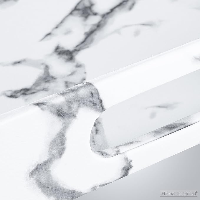 Modern Elegant 17.5"x12" Rectangle White Marble Faux Leather Decorative Tray Ottoman Coffee Table Perfume Living Room Kitchen Serving Tray Display Vanity with Handles for All Occasion's