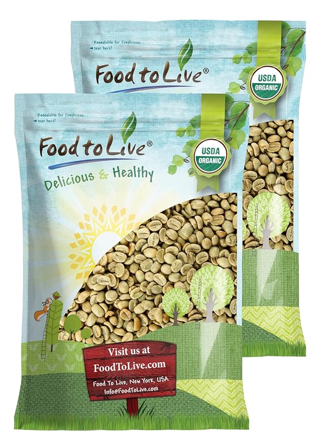 Food to Live Organic Colombian Huila Arabica Green Coffee Beans, 20 Pounds – Whole, Unroasted, Washed Bean. Single Origin. Fresh Crop. No-GMO, Vegan, Bulk