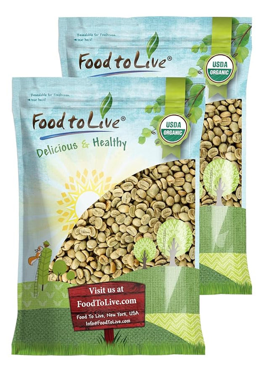 Food to Live Organic Colombian Huila Arabica Green Coffee Beans, 20 Pounds – Whole, Unroasted, Washed Bean. Single Origin. Fresh Crop. No-GMO, Vegan, Bulk
