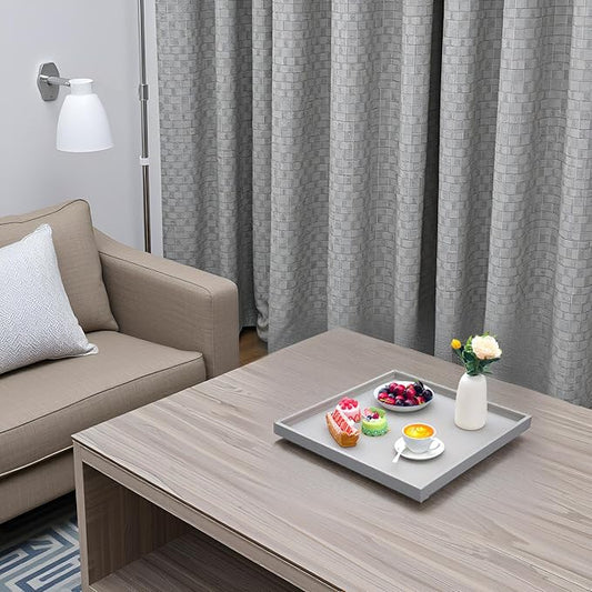 20x20 Inch Rectangular Ottoman Tray | Textured PU Leather, Waterproof & Heat-Resistant Storage for Coffee/Dining Tables, Sofa, Bed, Entertainment & Party (Tranquil Beige, 20 * 20in)