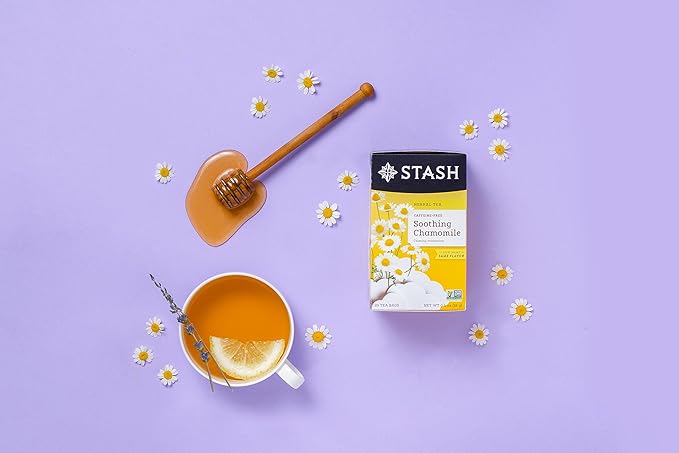 Stash Tea Chamomile Herbal Tea - Naturally Caffeine Free, Non-GMO Project Verified Premium Tea with No Artificial Ingredients, 20 Count (Pack of 6) - 120 Bags Total
