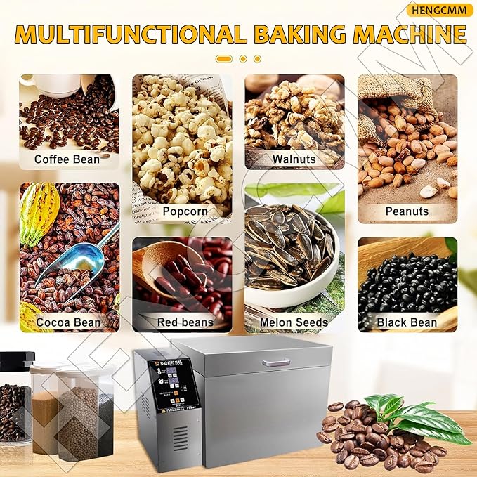 Coffee Roaster, Coffee Bean Roaster Machine Electric Coffee Roaster Machine Electric Drum Coffee Roaster with Timer and Roasting Temperature Setting for Home Commercial Use Type5