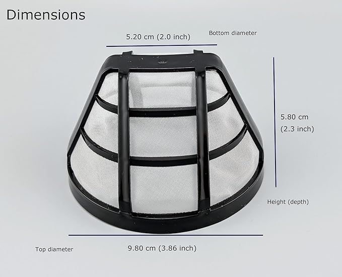 NRP size #2 Nylon Mesh Permanent Coffee Filter Replacement for Mini Coffeemaker 4-5 cup models, 2-pack Oval Cone Shaped, Compatible oster, Gevi and MORE