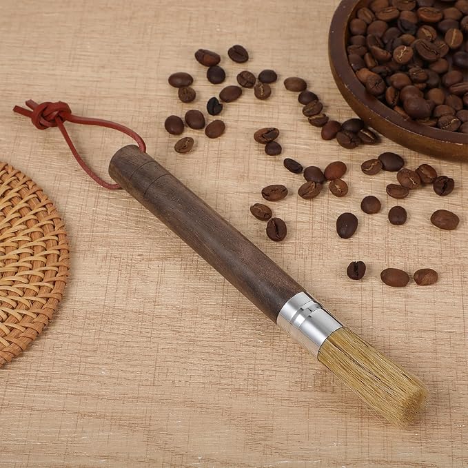 3 PCS Coffee Grinder Brush, Coffee Brush Cleaner Tool with Natural Bristles and Sandalwood Handle for Home Kitchen Barista